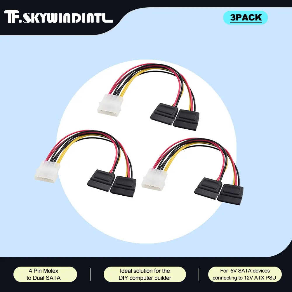 Cavo Di Prolunga Di Alimentazione SATA 15 Pin Maschio A 2 IDE 4 Pin Female Power Extension Cable Product