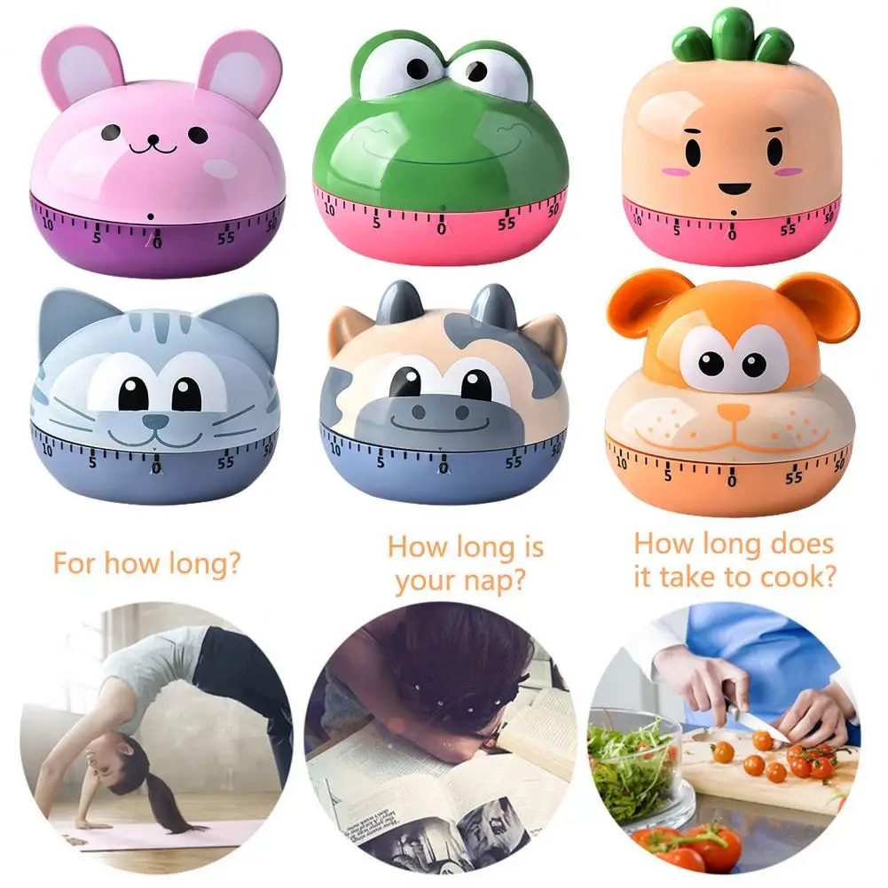 

Mechanical Cartoon Frog Shape Kitchen Timer Cooking Tool Wide Application Alarm Timer No Battery Required Kitchen Gadget Child
