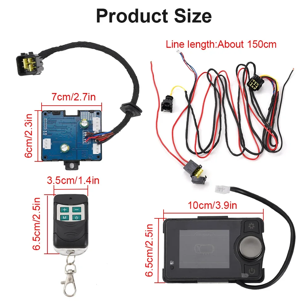Car Heater Accessories-12V&24V 5KW Auto Air Diesel Parking Heater Accessory Set Bluetooth Motherboard Switch Remote Control Wiring Harness