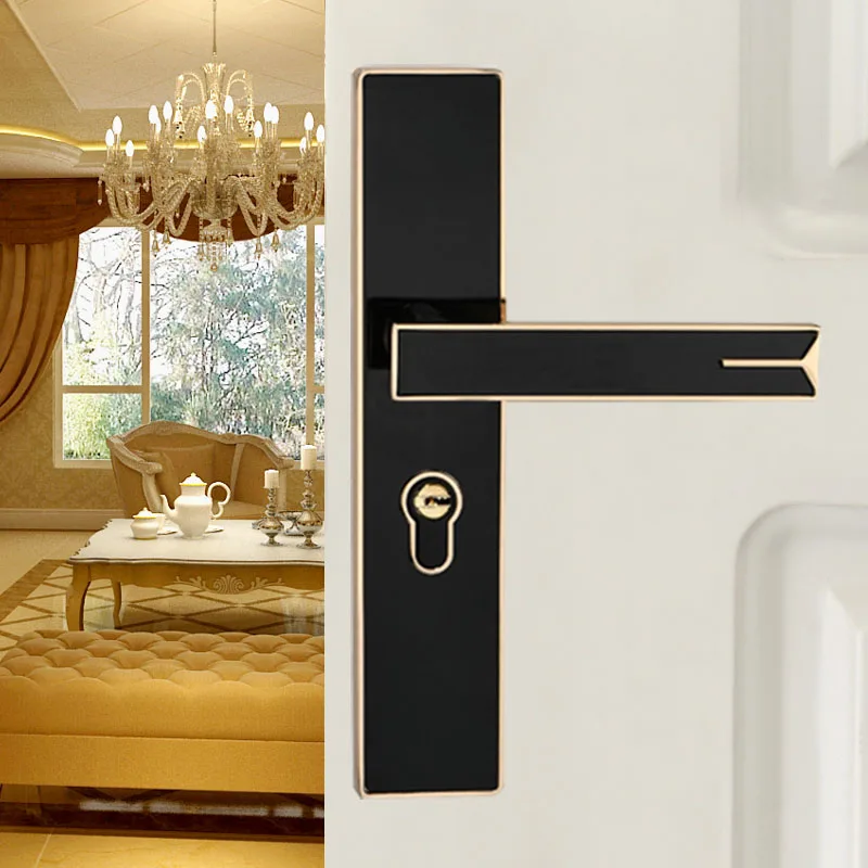 1PC Indoor Bedroom Wood Door Lock Quiet Suction Door Lock