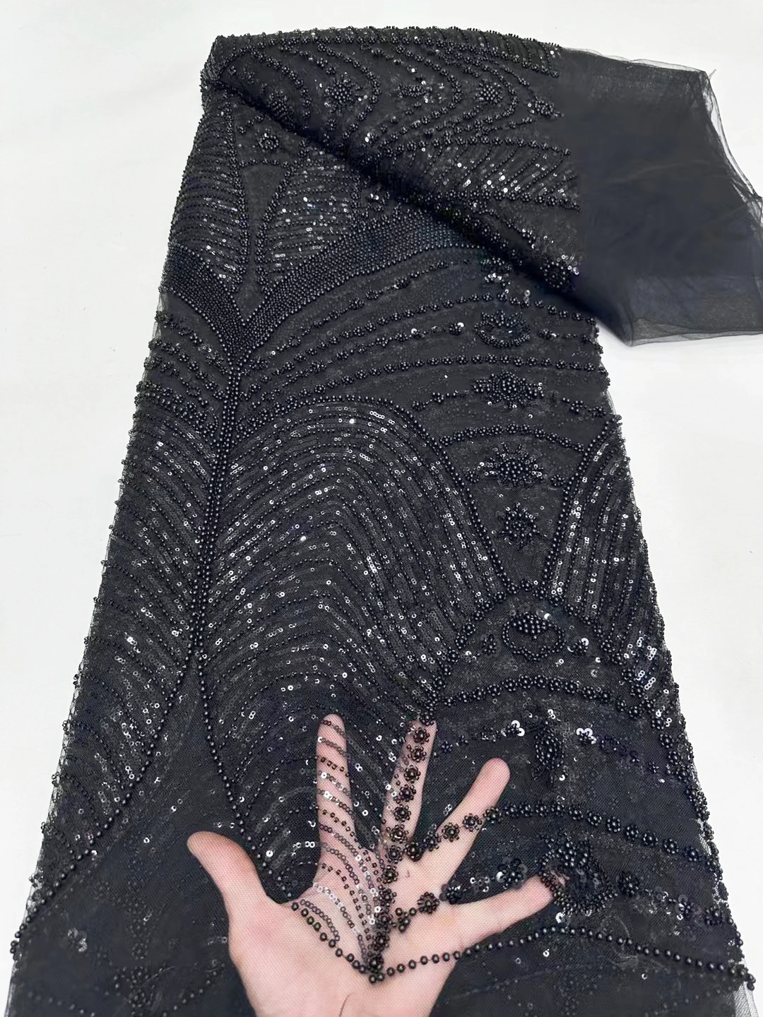 Рисунок 3 - Новинка 2024, африканская кружевная ткань с блестками