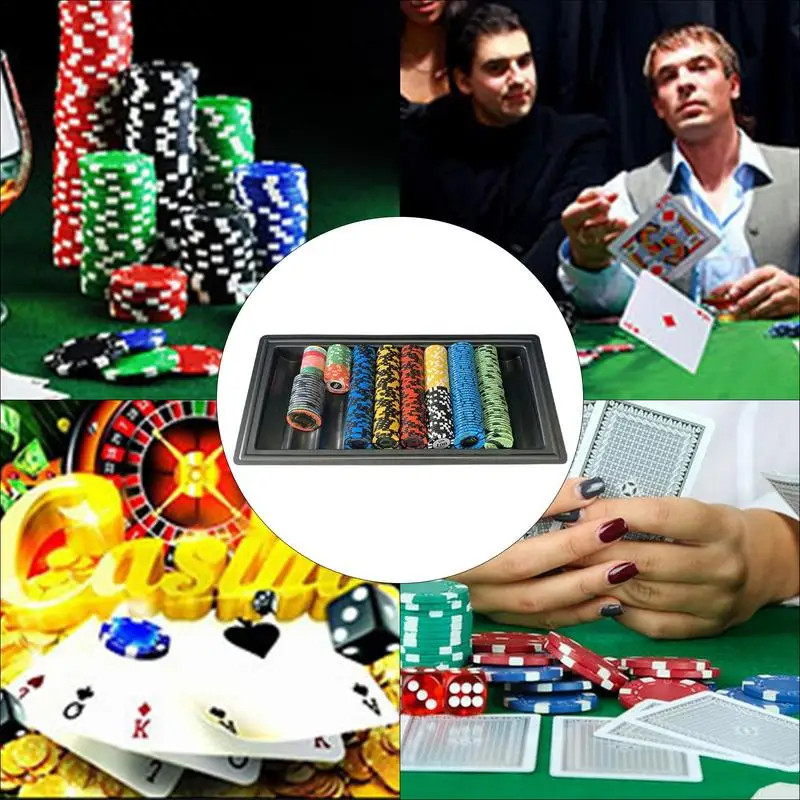 Poker Chips Chip Tray Poker Chip Holder Casino Poker Table Holder Dealer Table Chips Storage Tray for 39/40/43/45mm Chips