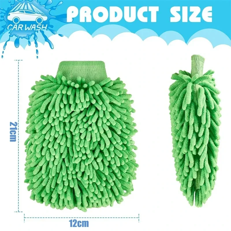 Microfiber Gloves 1/5pcs Car Wash Gloves Ultra Absorbent Wash Car Sponge scratch Free Microfiber car cleaning Tool
