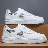 Trendy Watercalligraphy Board Shoes Men's 2024 Spring New Casual Sports Shoes Breathable Eva Sole Youth