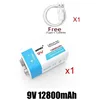 New 9V Rechargeable Battery 12800mAh 6F22 Micro USB 9v Li-ion Lithium Batteries for Multimeter Microphone Toy Remote Control KTV 6