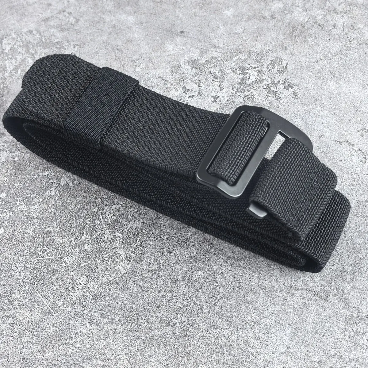 (Widened version) Aluminum alloy buckle nylon elastic waistband 3.8CM elastic belt men's hiking canvas belt extended version