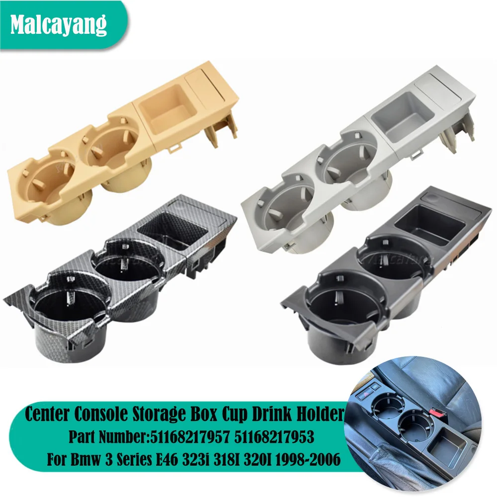 

Для BMW E46 3 серии 1999-2006 51168217955 51168217959 с двойным отверстием Автомобильная Передняя центральная консоль ящик для хранения + подстаканник автозапчасти