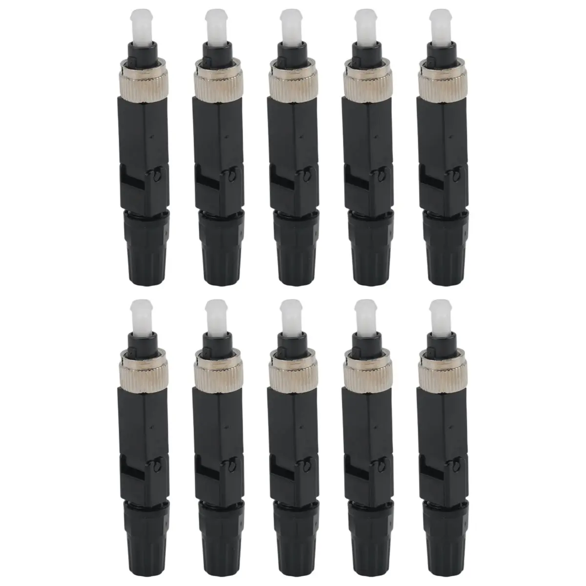 AT326 도착-10Pcs FC 단일 모드 콜드 스플라이스 광섬유 케이블 스플라이스 커넥터 사전 매립형 광섬유 퀵 커넥터