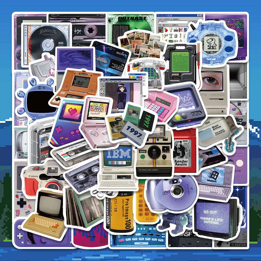 

50PCS VSCO Retro Game Console Tape Disc Graffiti Stickers Bicycle DIY Motorcycle Car Luggage Guitar Laptop Skateboard Sticker