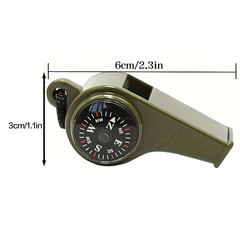 Survival Whistle Sport Whistle Sports Whistle Soccer Whistle 3 in 1 Emergency Survival Whistle Compass Thermometer Referee Cheerleading Whistle Camping Hiking Outdoor Multifunction