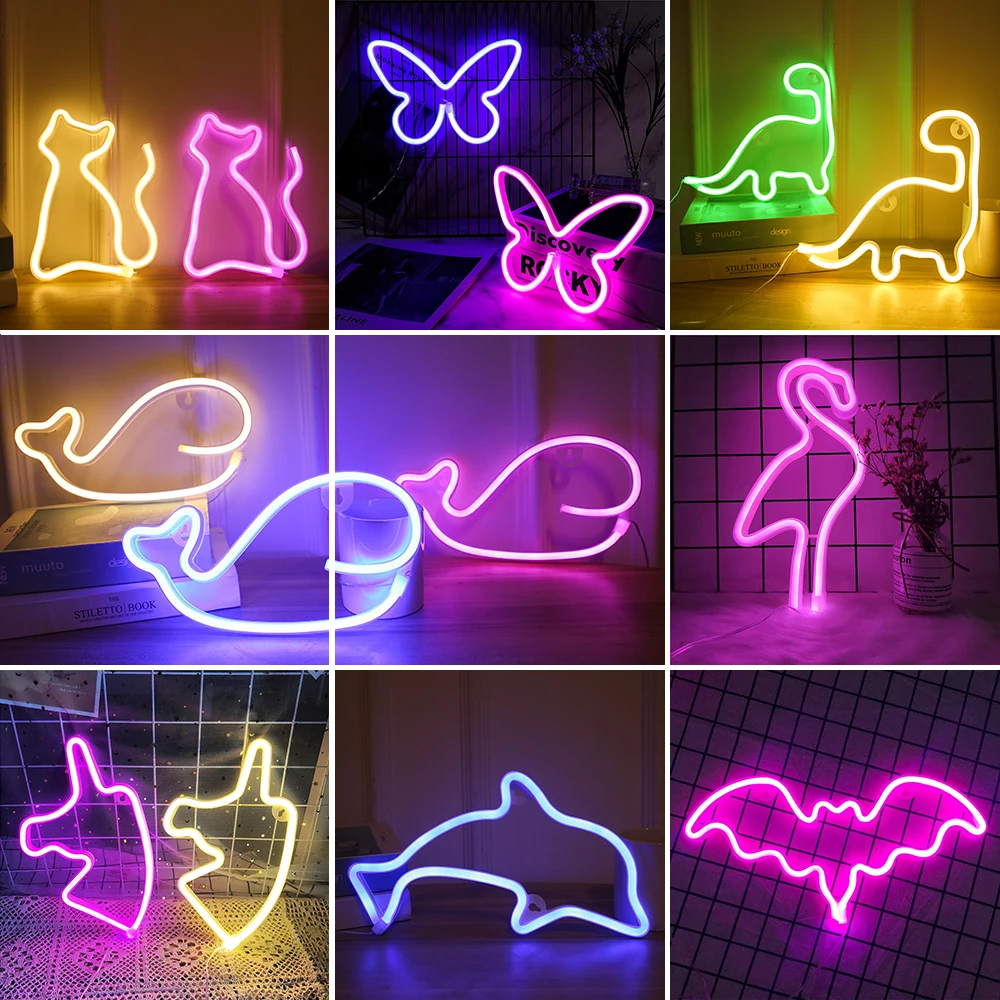 Led Sign Decoration Animal Neon Led Led Lights Sign Cat