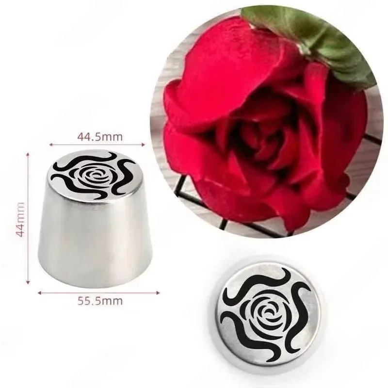 Stainless Steel Rose Flower Nozzle Russian Marshmallow Piping Nozzles 1Pc for DIY Baking Cake Decoration Piping Cream Decor Tools cake decorating tip set cake icing nozzles baking nozzle set cake decorating nozzle set