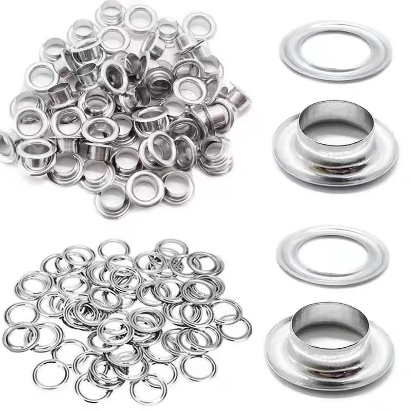 Eyelet Grommet With Washer Round Metal Rings For DIY Leathercraft Repair Shoes Bag Clothing Belt Hat Accessories 100 Sets 3-20mm eyelet grommet ring kit,eyelet grommet ring,grommet eyelet kit