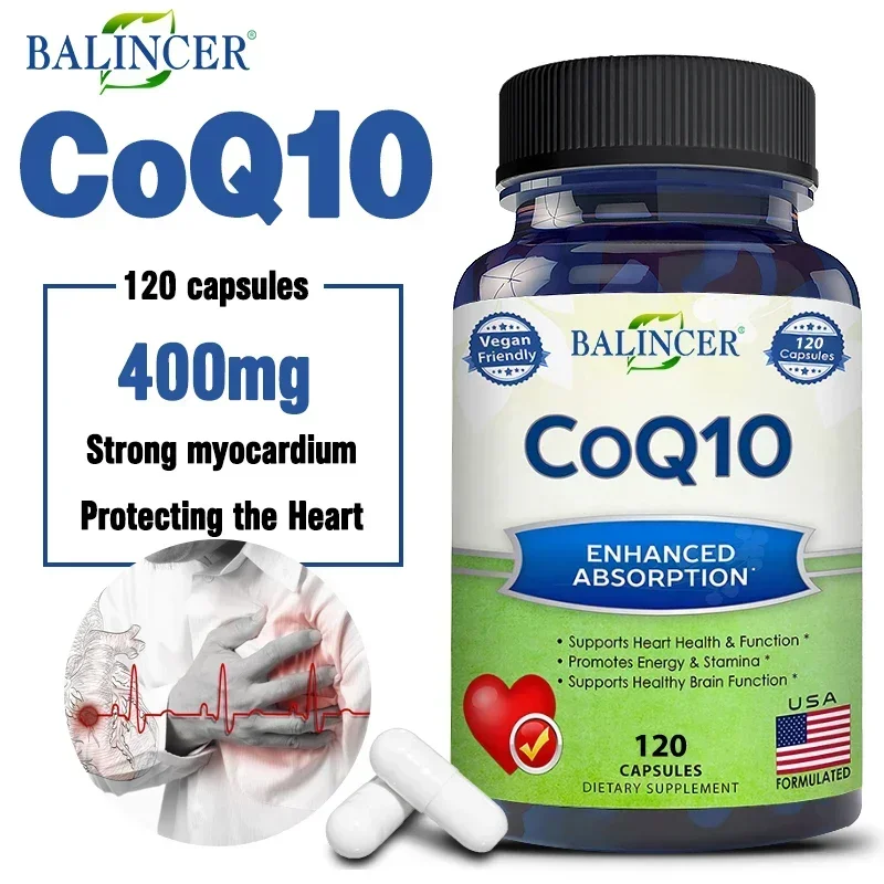 Balincer CoQ10-400 Mg-Supports Energy Production Cognition and Skin Health Unisex Dietary Supplement