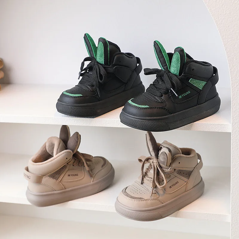 

Children Casual Warm Winter Toddler Shoes Baby Anti-slip Plus Cotton Sneakers Boys Girls Kids Thickened Fleece Shoes