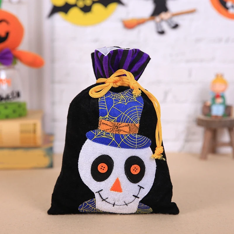 4 Piece Halloween Candy Bags Decorations Indoor Scary Halloween Horror's Party To Candy Bag Cloth Scary Party Supplies