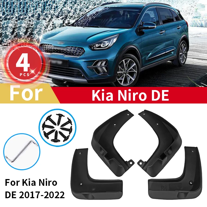 Garde-boue (pare-éclaboussures) Pour Kia Niro 2017-2022 - Kit 4 Pièces Avant/arrière - Matière ABS - Facile à Installer