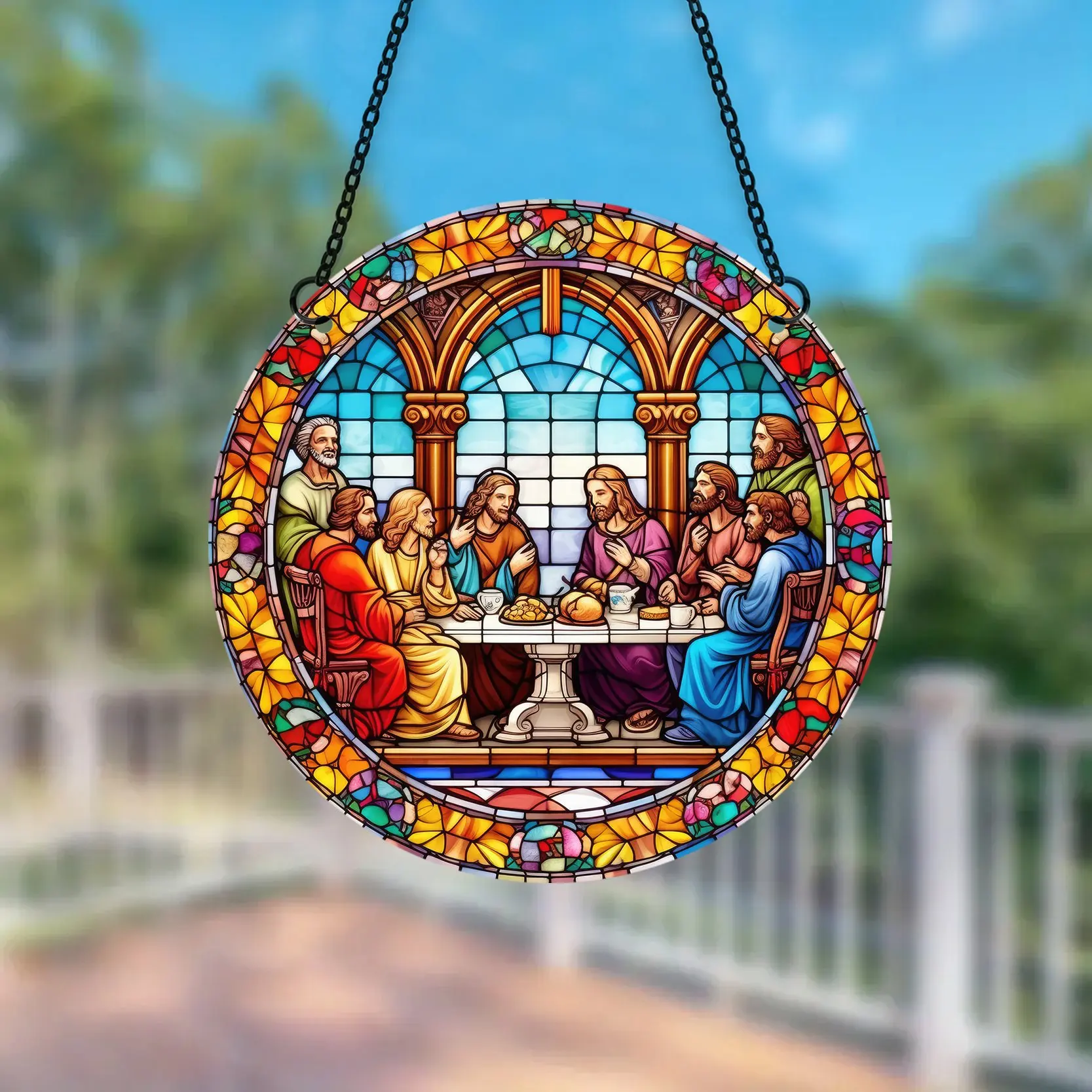 Plaque acrylique ronde avec motif Jésus Vierge Marie, style vintage  classique, art adapté à la décoration murale de la fenêtre de la chambre de  la maison - AliExpress