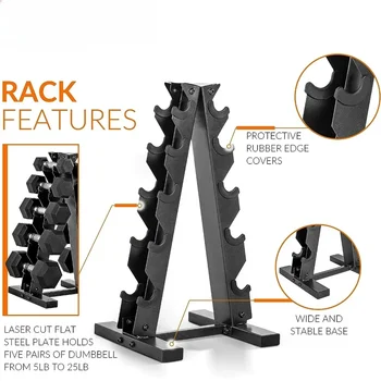 Dumbbell Set with Rack | Multiple Options in 150lbs and 210lbs Weights Large Fitness Equipment Body Building Sports, Dumbbell 5