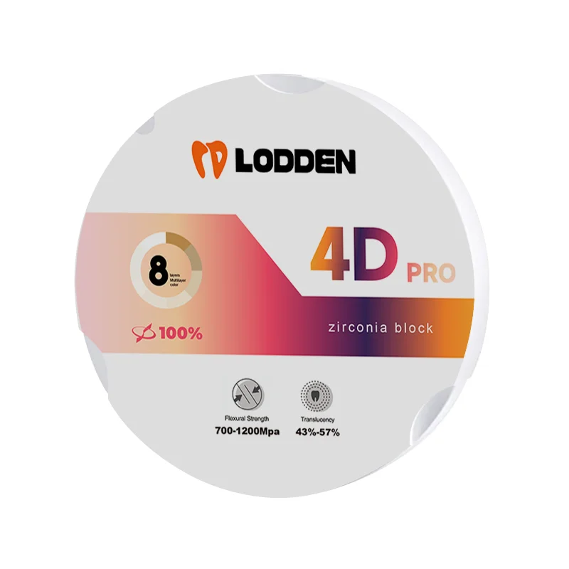 

Стоматологический циркониевый блок 4D Pro 95 мм, система для стоматологической лаборатории Crown Briage CAD CAM прозрачность 43-57% прочность 700-1200 зубной протез