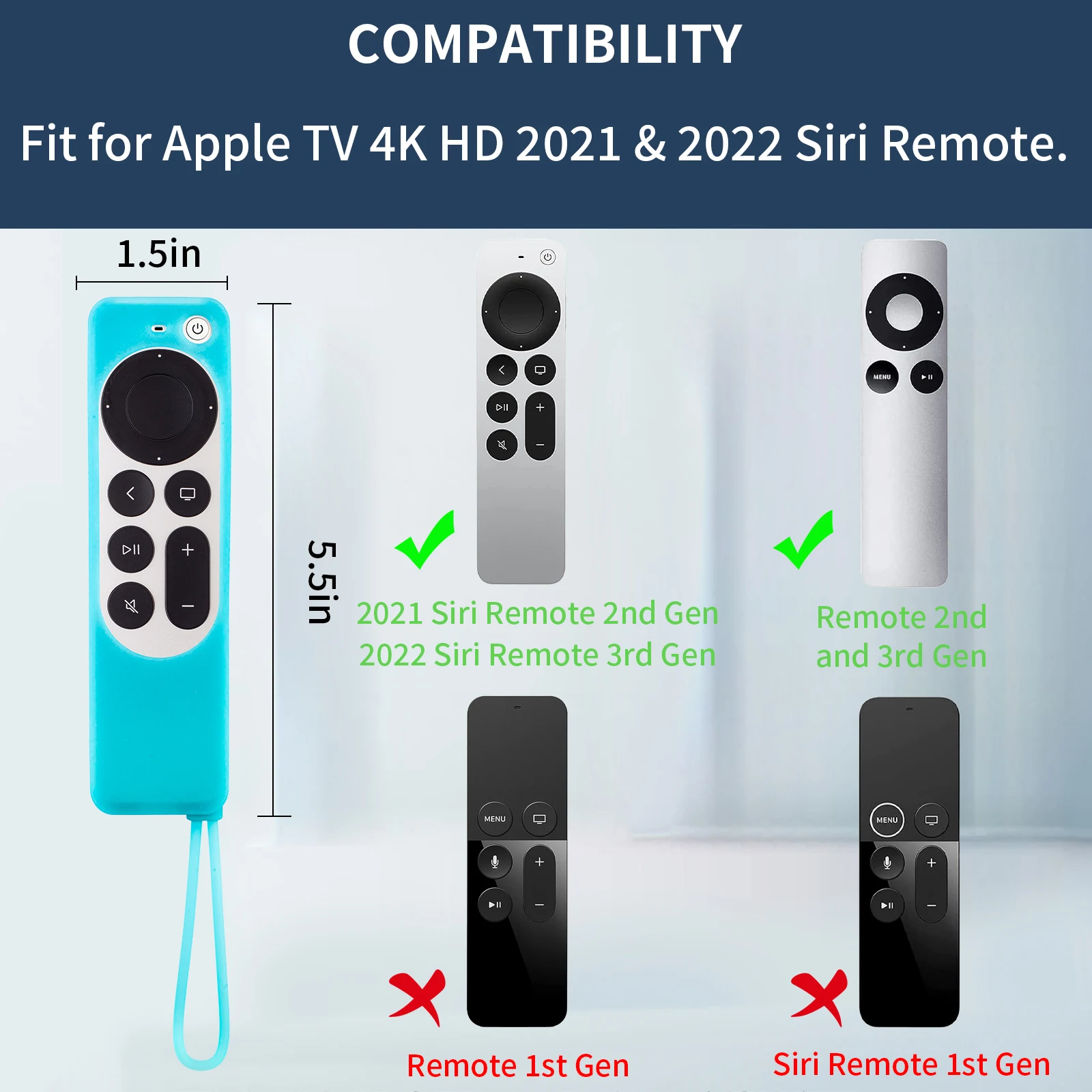 Universal Silicone Remote Protective Case for Apple TV 4K Siri Remote Anti-Slip Shockproof Soft Cover silicone remote case silicone remote cover silicone remote sleeve remote controller cover silicone case protector