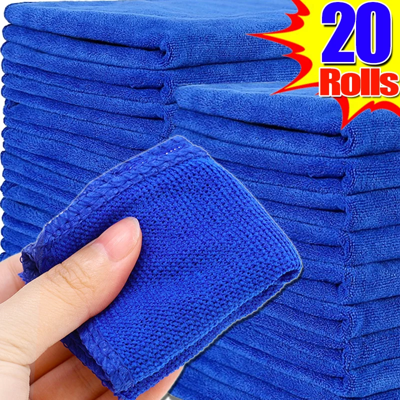 

1/20PCS Multi Functional Cleaning Towels Microfiber Car Glass Wash Drying Cloths Reusable Scouring Pads Kitchen Oil Removal Rags