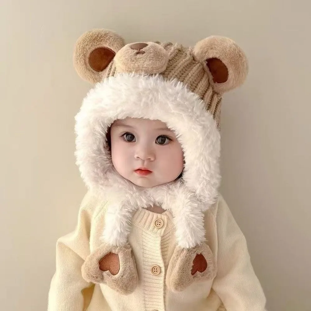 Warm Winter Knitted Hooded Hat for Kids