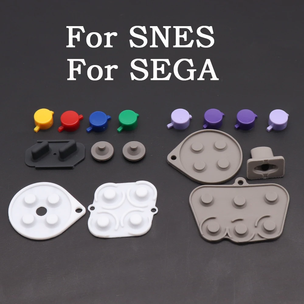 1 Set für SNES ABXY-Tasten, leitfähige Gummipads für Super Famicom SFC Controller A B X Y, DIY Kunststoff-Tasten-Kit
