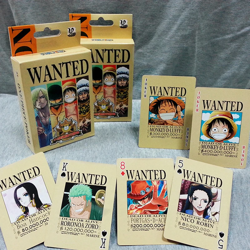 

1 set of One Piece Luffy Figure Peripheral Cards Cartoon Playing Cards Table Games Poker Toys Birthday Gifts