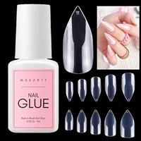 500Pcs Clear Stiletto Nail Tips with Nail Glue Gel for Fake Nails , Press on Nails , Adhesive Super Bond For Acrylic Nails Tips 1