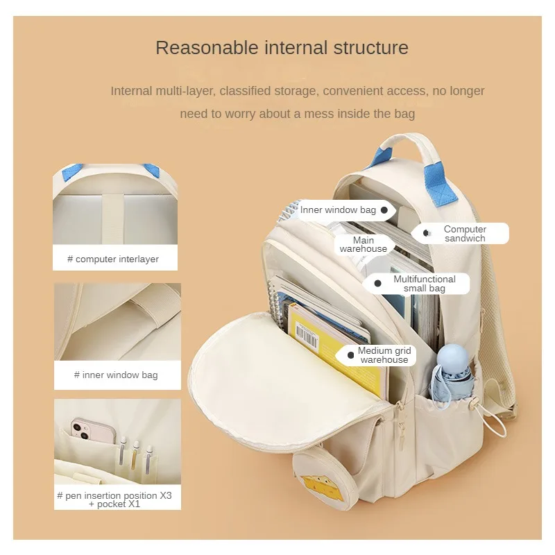 VNINE backpack for girls, middle and high school students, fashionable, lightweight, large capacity backpack, travel computer