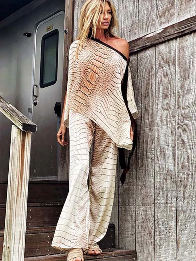 2022 Swimsuit Cover up Print Tiger Striped Pareos Dress Tunics Summer Bikini Beach Sets Long Pants Kimono Beachwear |
