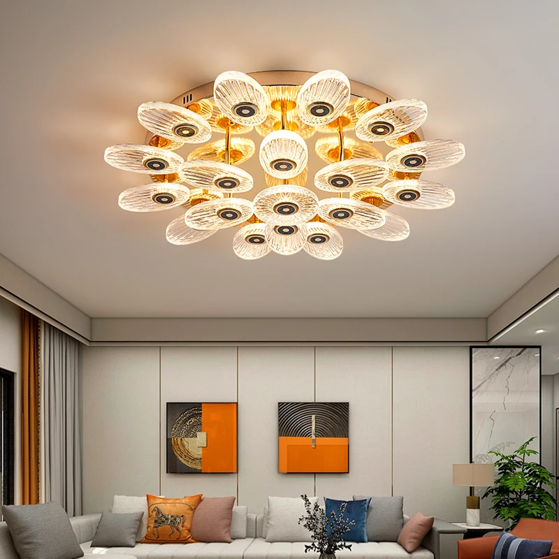 

TEMAR Nordic Ceiling Lamp Modern Vintage Light Luxury LED 3 Colors Creative Fixtures For Home Living Room Bedroom Decor