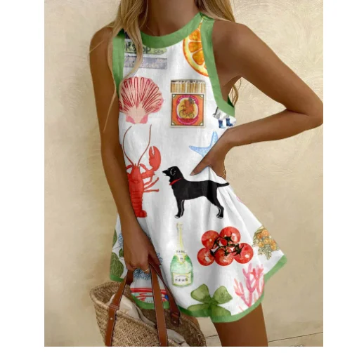 Swimming Dress For Woman Beach Outing Bikini Tunic Cover Ups Set Summer Kaftan Short Round Neck Sleeveless Shirt Ocean Cape swimsuit cover up swimsuit coverup beach dress set