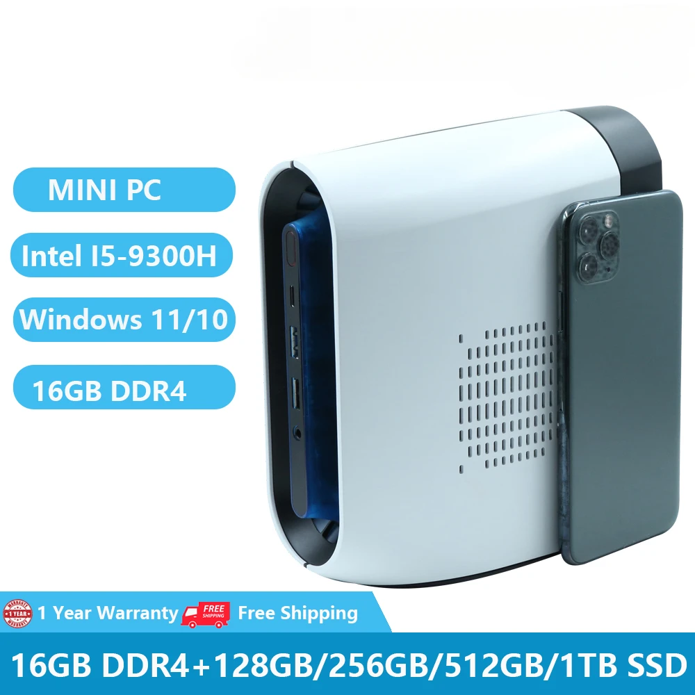2022 Mini Pc Portatile Windows 10 Desktop Office Micro Computer Intel Core I5-9300H 16Gb + 1Tb Hdmi 6Xusb Minipc Nuc Pc Wifi Win11