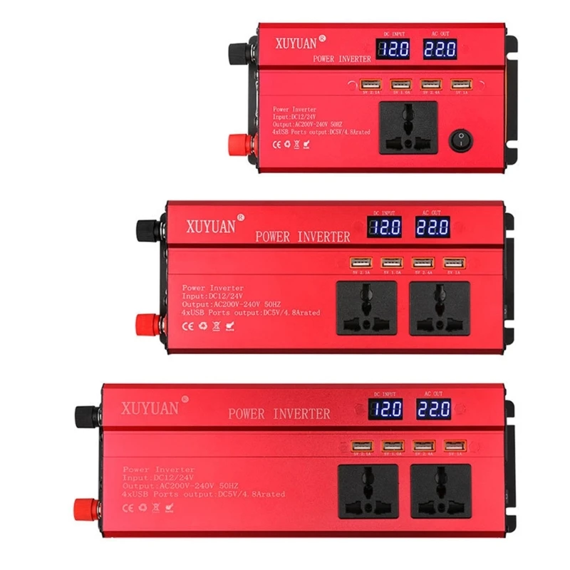 

50JA 600W 1200W 2000W 12V 24V To 220V Car Power Inverter Converter with 4 USB