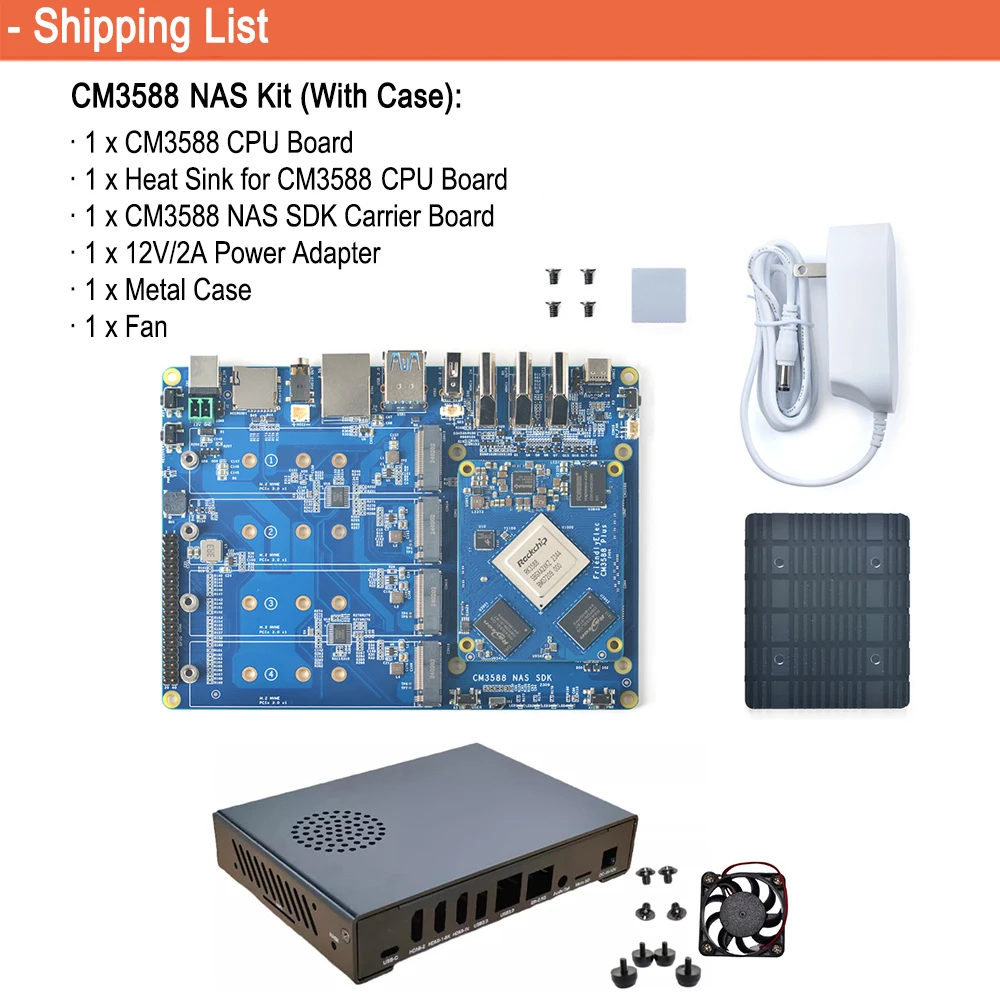 CM3588 NAS Kit Computing Module Rockchip RK3588 SoC Development Board On-board P