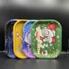 Household Metal Rolling Tray 18x14cm Tinplate Plate Container Cigar Smoking Accessories Storage Trays Various Patterns 2