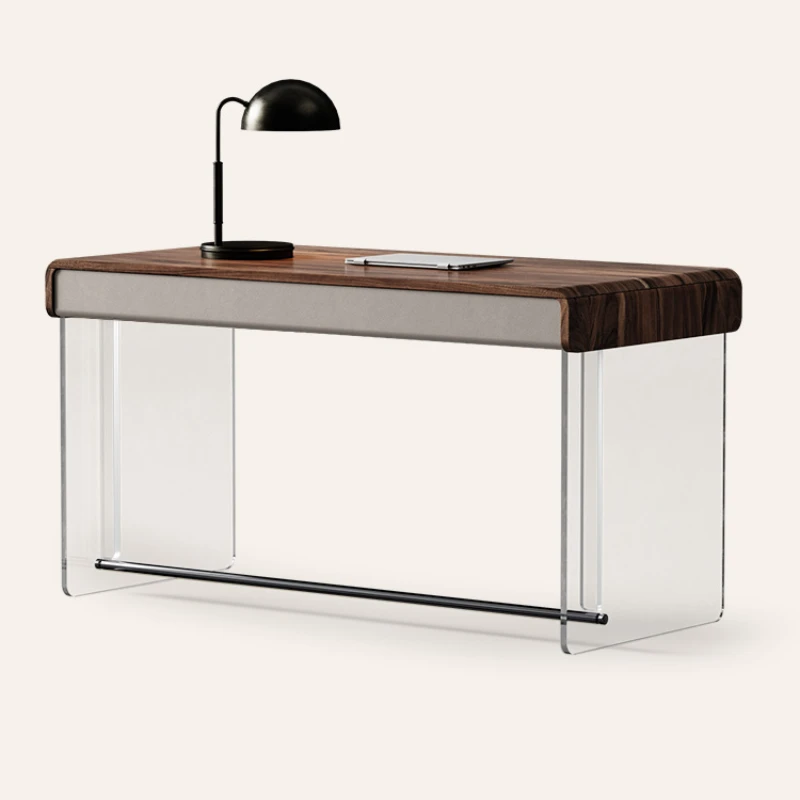 Desk simple modern walnut solid wood calligraphy table advanced teak acrylic suspension desk bathroom cabinet 90x45x75 cm solid wood teak