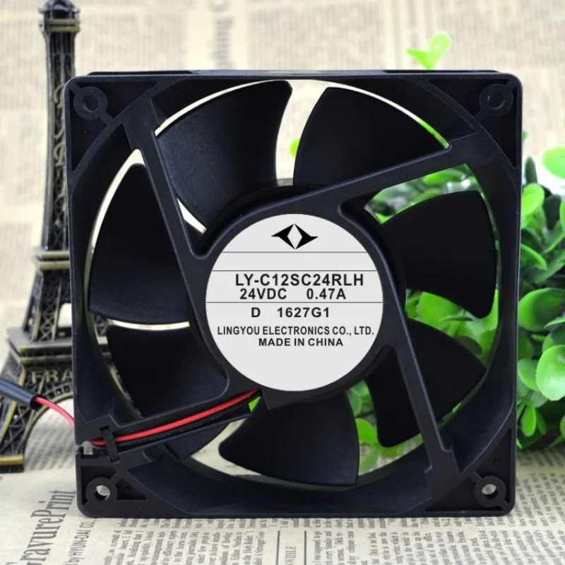 

New Cooler Fan for LY-C12SC24RLH 24V 0.47A 12038 2-wire Frequency Inverters Large air volume Cooling Fan 120*120*38MM