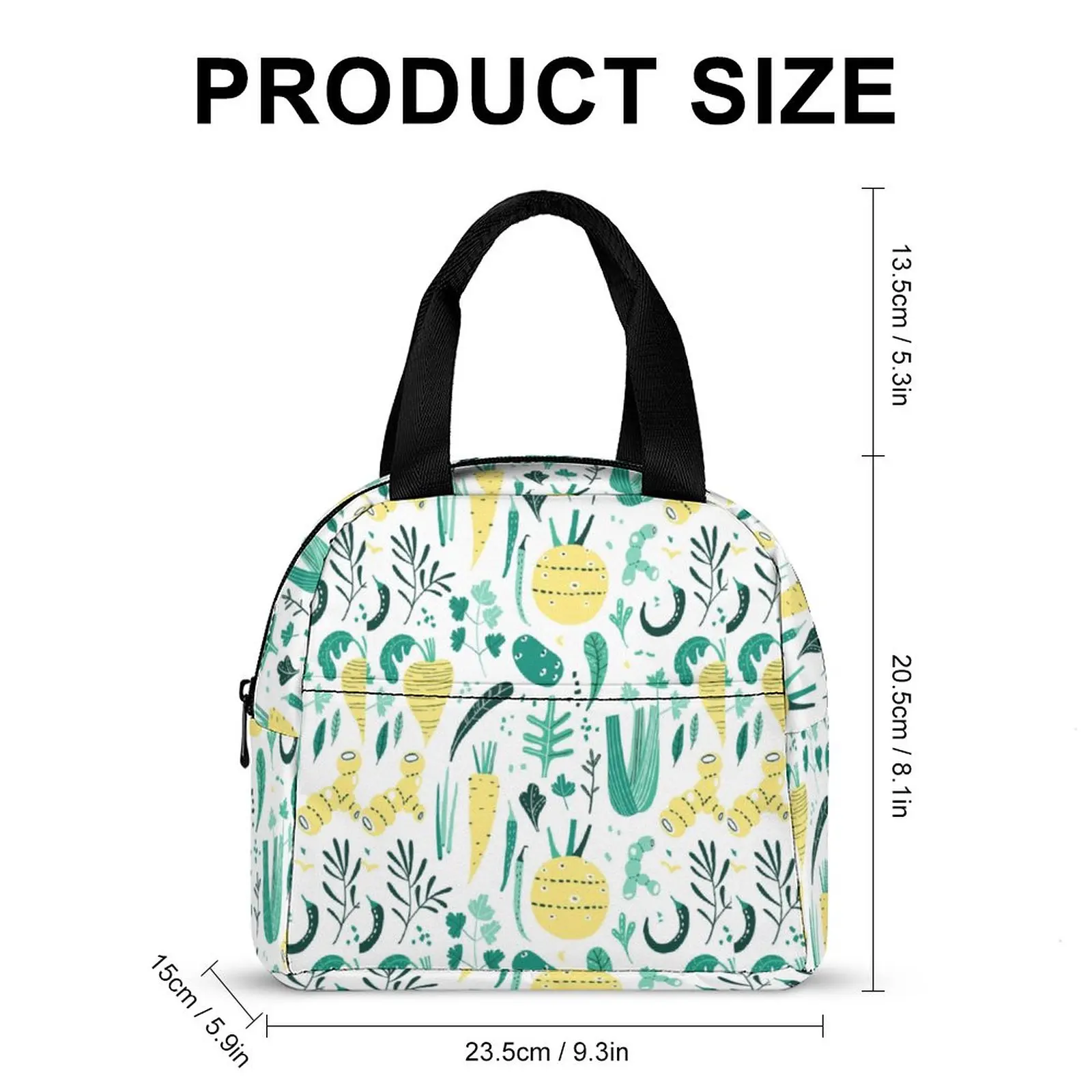 Custom Pattern Tote Lunch Bags for Women Tropical Style Print Portable Meal Bag Picnic Travel Breakfast Box Office Work School