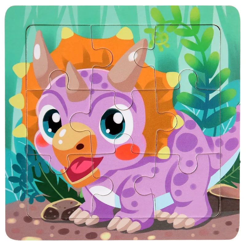 Children's Educational Wooden 3D Puzzle - Cartoon Animal & Traffic Themed
