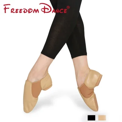 Dance Shoes Genuine Leather Stretch Slip on Jazz Dance Shoes For Women Men Exercise