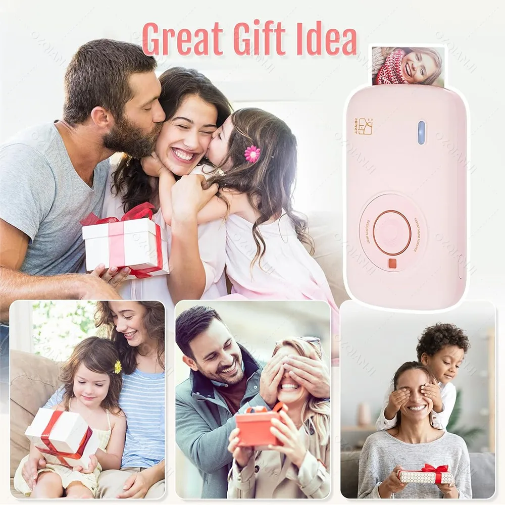 Portable Color Photo Printer Mini Pocket 300dpi Bluetooth for DIY Share Photo Picture Work Home CP2100 Machine 2x3 inch Papers