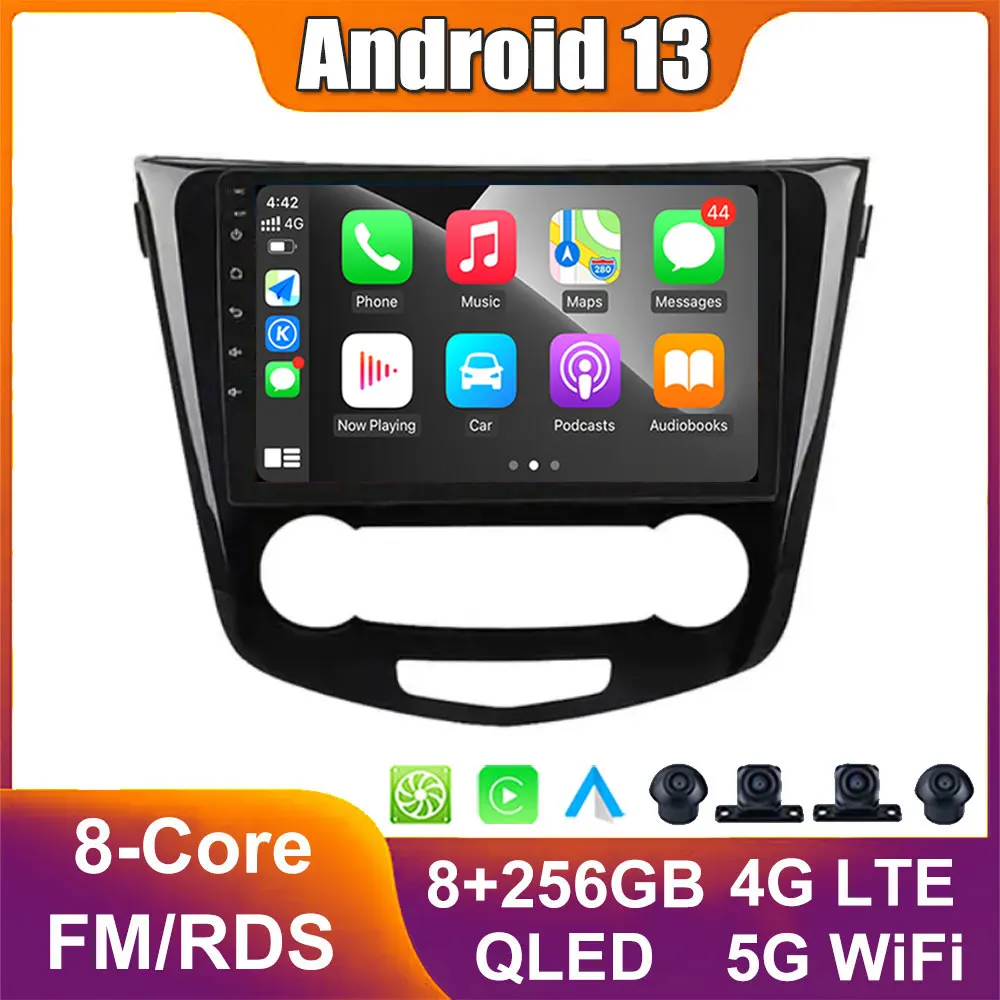 

for Nissan X-Trail xtrail X Trail 3 T32 2013 - 2017 Qashqai 2 J11 Android 13.0 Car Player Video GPS Multimedia Navigation 4G Lte