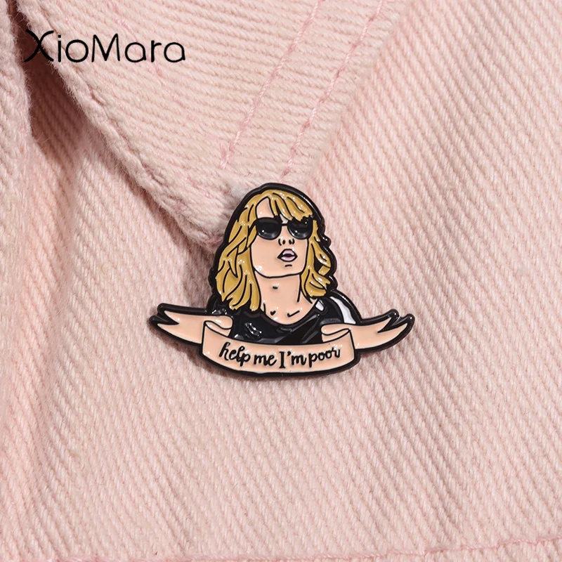 Help Me I'm Poor Enamel Pin Creative Seeking Help Metal Brooch Lapel Backpack Badge Jewelry Decorative Accessories Wholesale