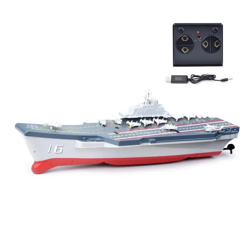 

RC Aircraft Carrier Strong Power Remote Aircraft Carrier Toy With Lithium Battery Mini Double Helix Design Yacht For Birthday