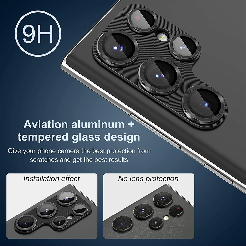 Luxury Aluminum Alloy Metal Camera Protector with Glass Lens Protective Film