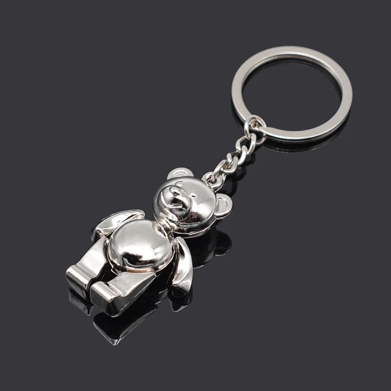 

10Pcs Metal Bear Keychains Lovely Zinc Alloy Animal Teddy Key Chain For Girl Key Rings