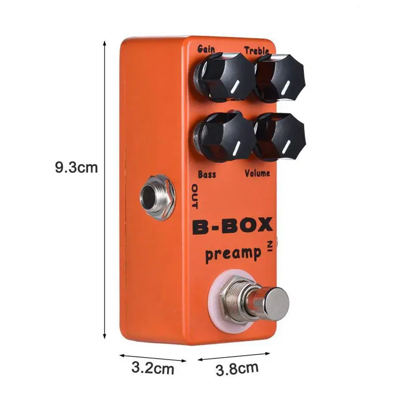 MOSKY – pédale de guitare électrique b-box, préampli à effet Overdrive, coque entièrement en métal, True Bypass